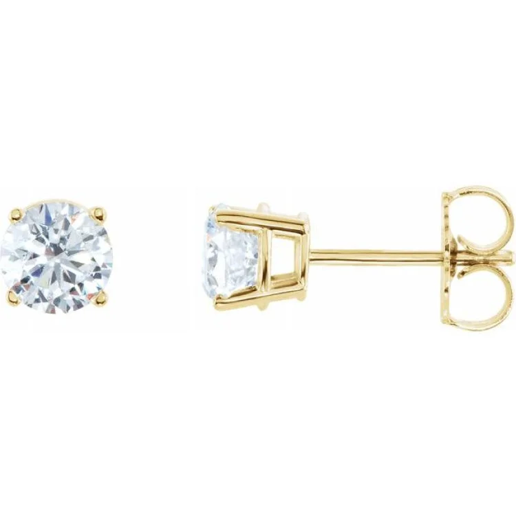 Women’s glamorous earrings-14K Yellow 1 CTW Natural Diamond Stud Earrings