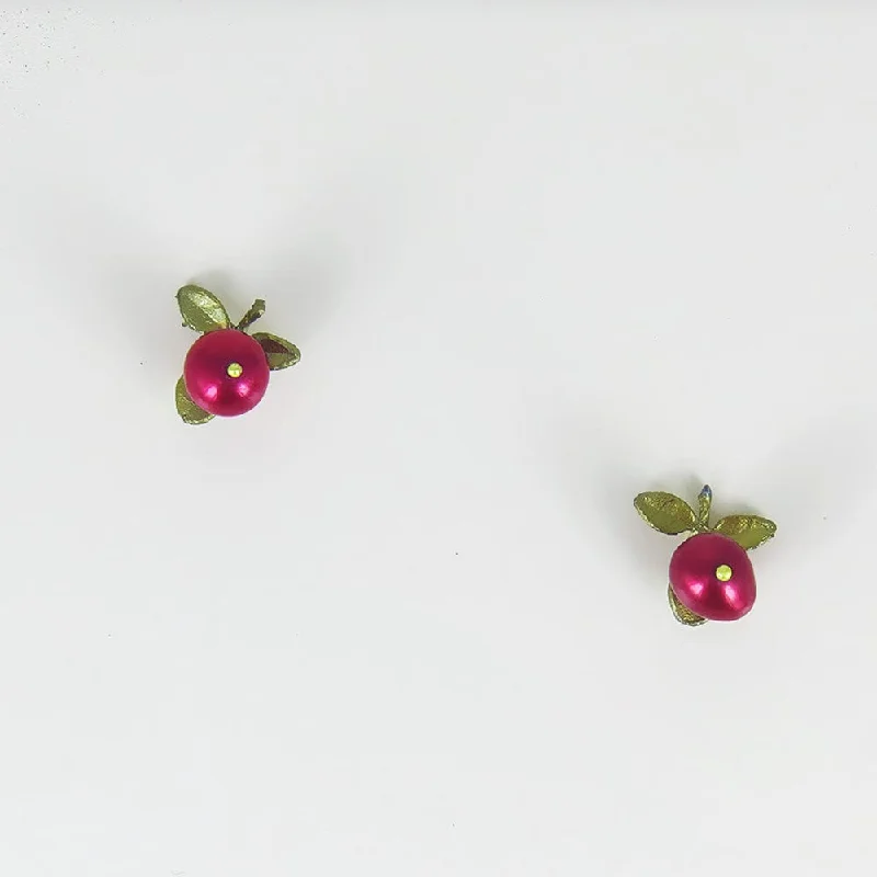 Women’s oval hoop earrings-Cranberry Post Earrings