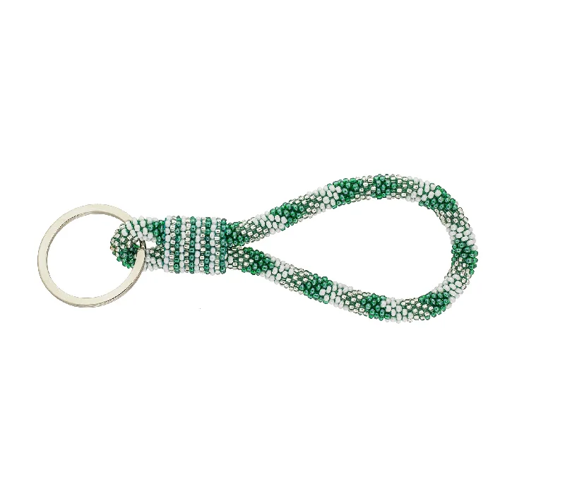 Women’s pendant necklace-Game Day Roll-On® Keychain <br> - Green & White