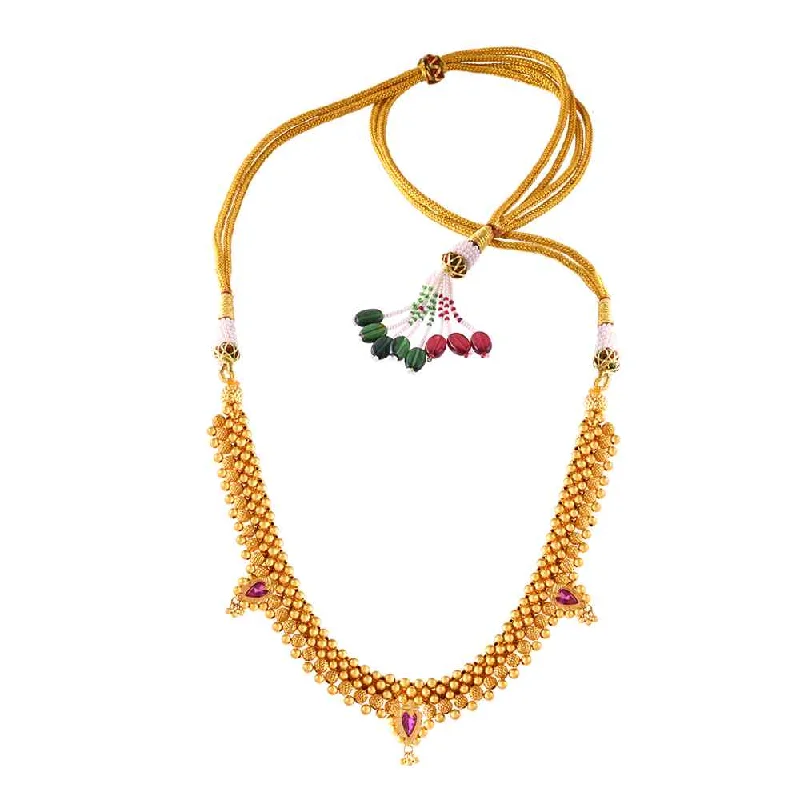 Women’s handmade necklace-Elite Charming Gold Thusi Necklace For Women