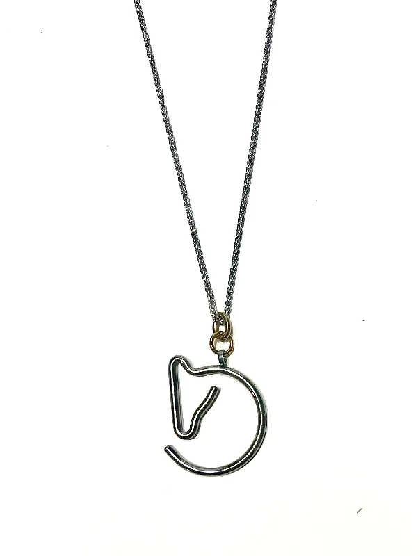 Women’s luxury gold necklace-GUDENA HORSE PENDANT NECKLACE  - silver