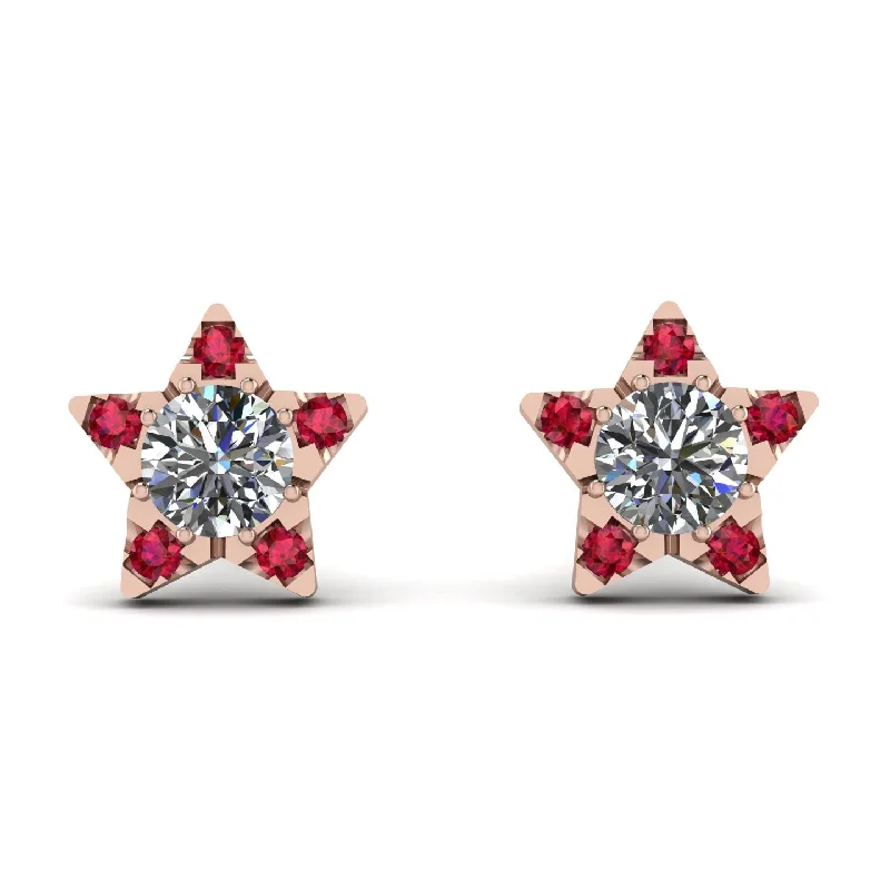 Women’s luxury diamond earrings-Star Halo Diamond Earrings - Zelda No. 47