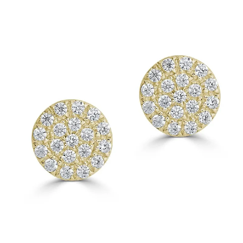 Women’s sparkling diamond earrings-EMILIQUE 14KT GOLD 0.12 CTW DIAMOND PAVÉ CIRCLE STUD EARRINGS