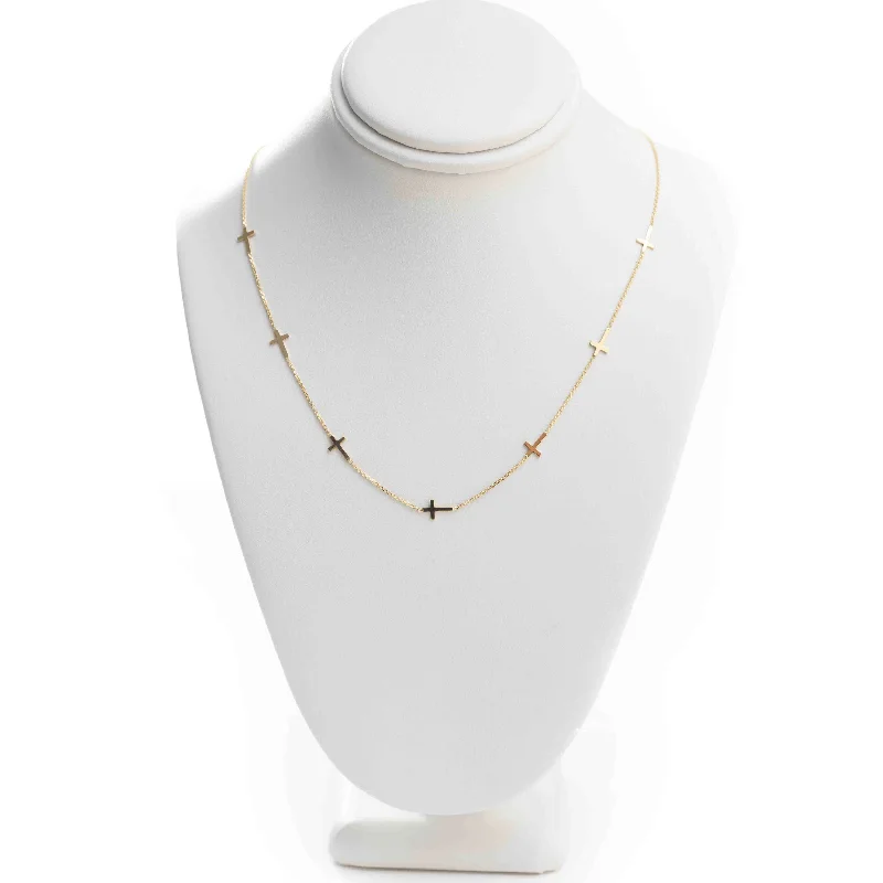 Women’s elegant necklace-sideways cross necklace