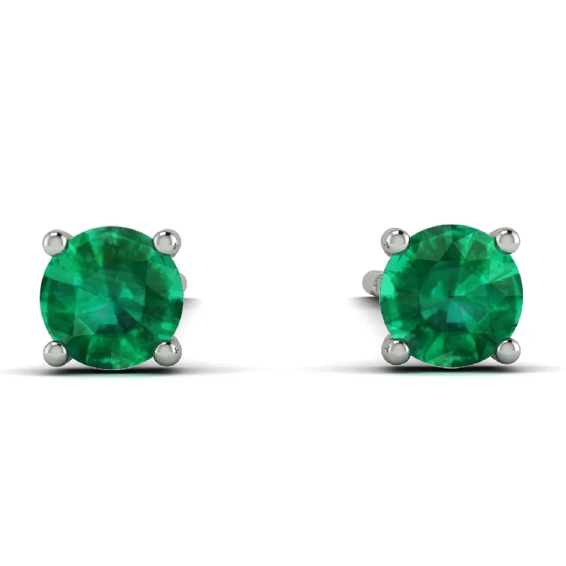 Women’s layered earrings-Hanging Emerald Earrings - Milani No. 6