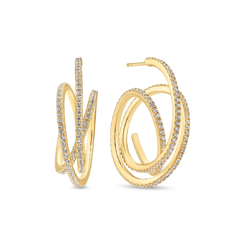 Women’s gold-plated hoop earrings-Earrings Spirale