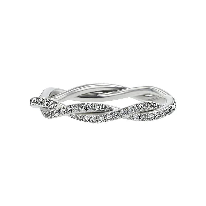 Women’s custom diamond engagement ring-Diamond Twist Eternity Band