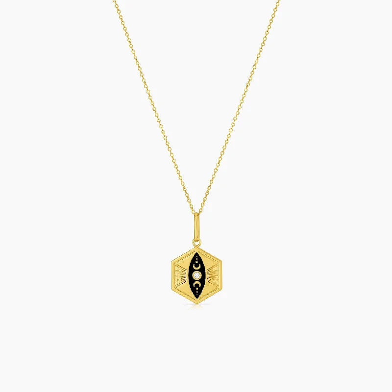 Women’s teardrop necklace-DIVINE FEMININE ENAMEL NECKLACE