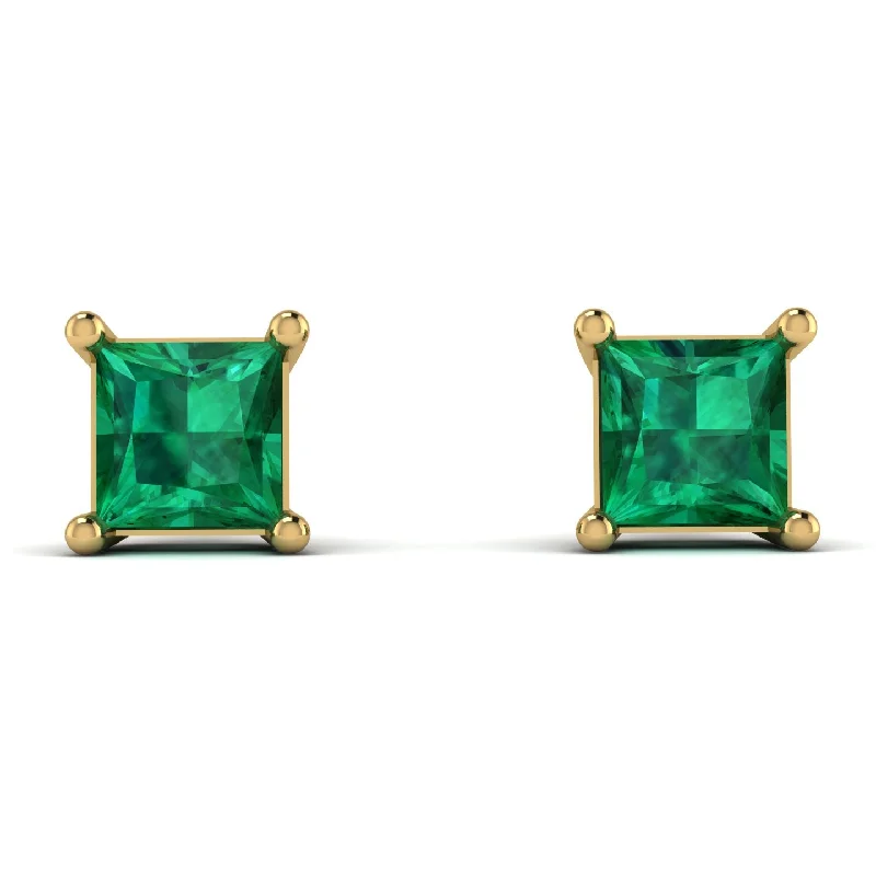 Women’s boho earrings-Princess Cut Stud Earrings - Kenia No. 4