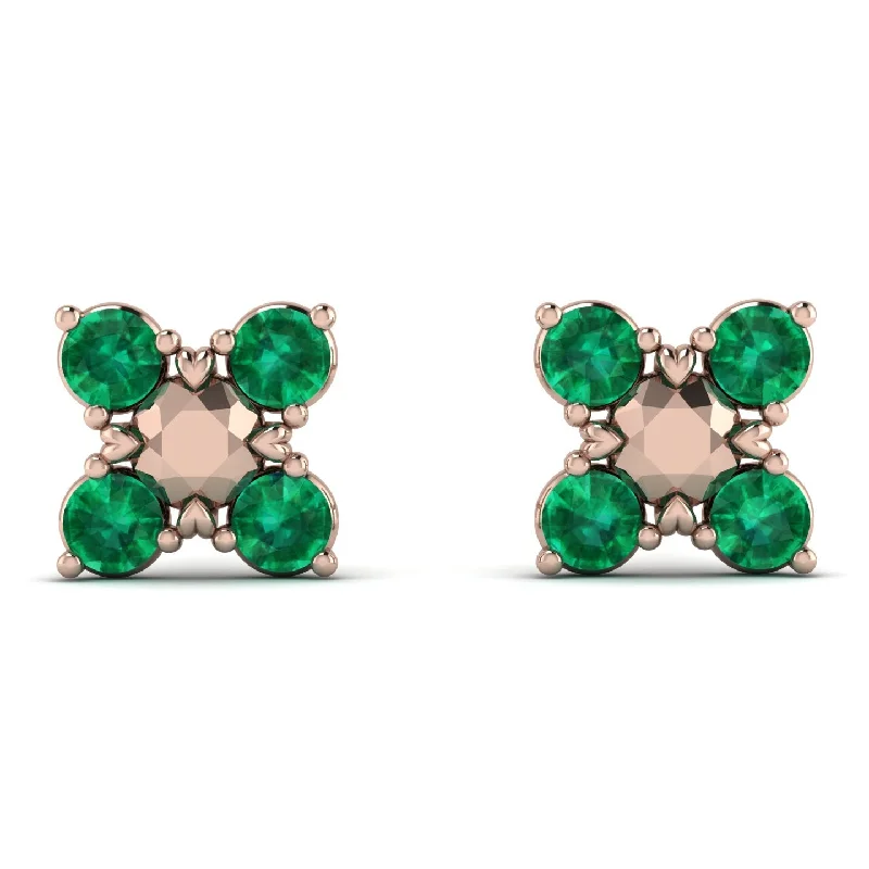 Women’s fashionable earrings-GeometricEmerald Earrings Golden Diamond - Jayda No. 5