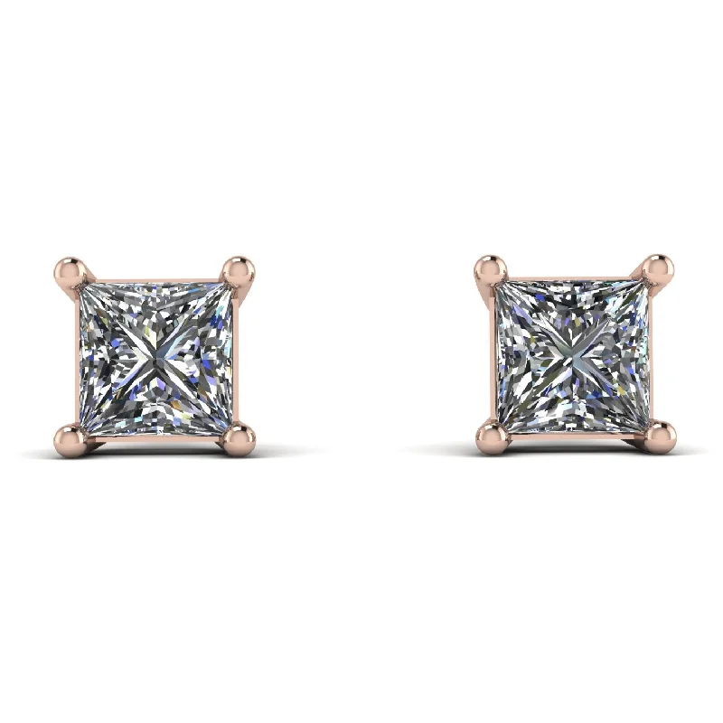 Women’s trendy earrings-Princess Cut Stud Earrings - Kenia No. 2