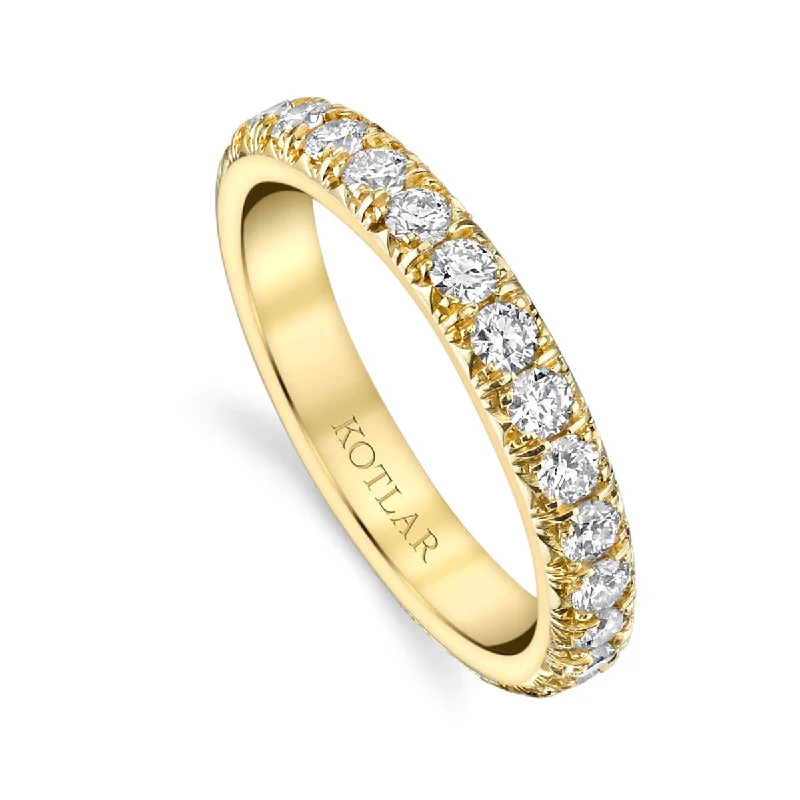 Women’s affordable engagement ring-French Cut Artisan Pave Diamond Eternity Band