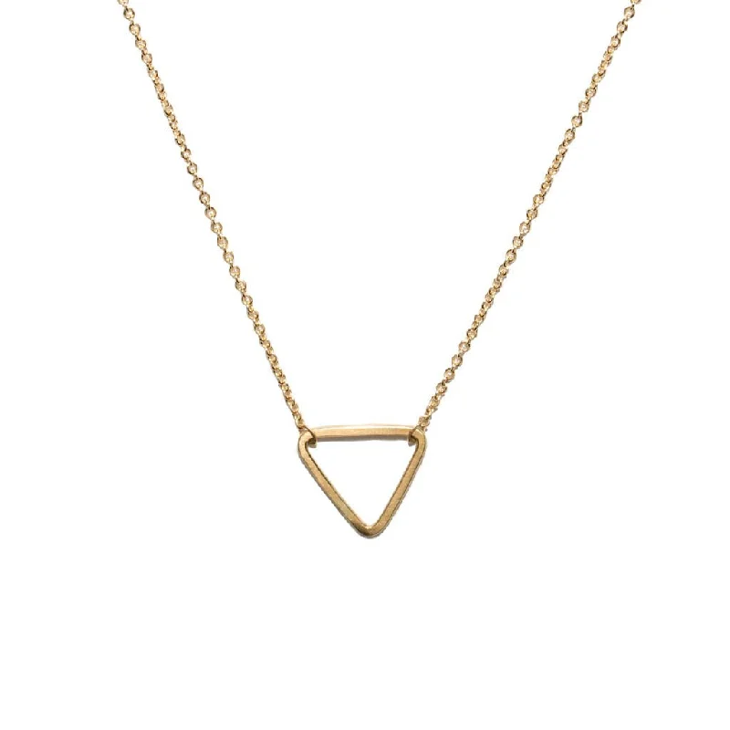 Women’s sterling silver necklace-<!--NK882-->mini triangle necklace