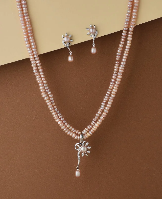 Women’s classic necklace-Trendy Real Pearl Necklace Set