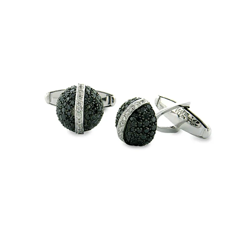 Women’s cushion-cut solitaire engagement ring-Disco Black Diamond Cuff Links