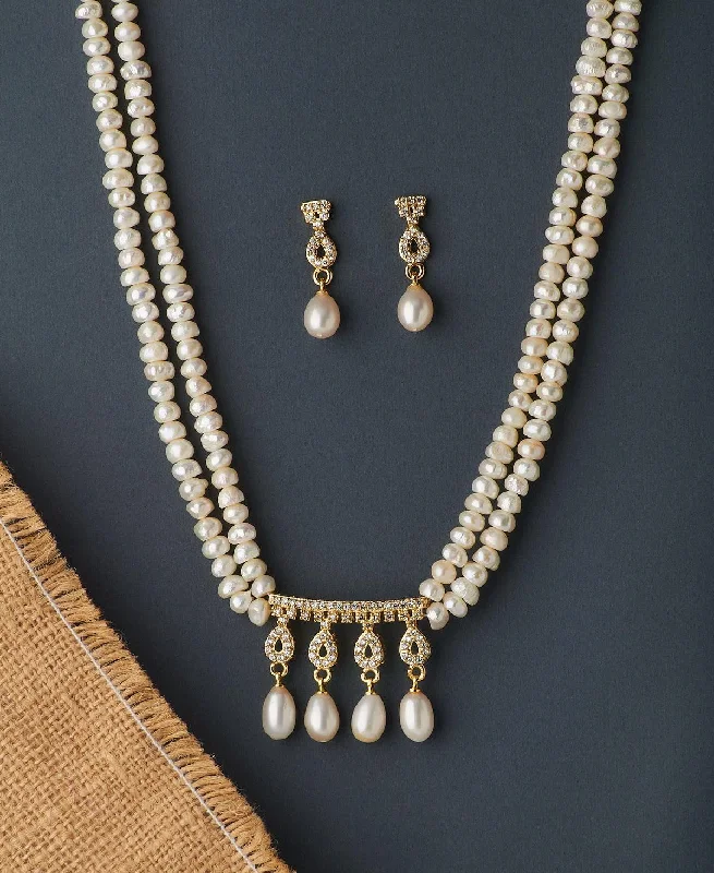 Women’s custom necklace-Trendy Real Pearl Necklace Set