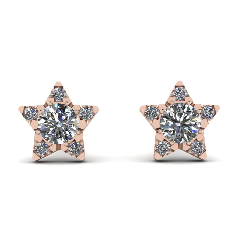 Women’s fine jewelry earrings-Star Halo Diamond Earrings - Zelda No. 2