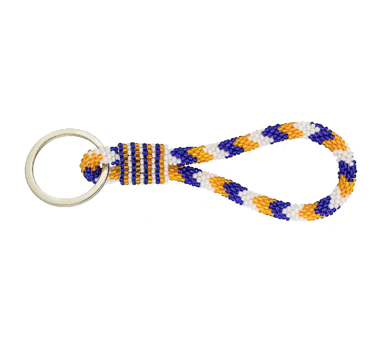 Women’s custom necklace-Game Day Roll-On® Keychain <br> Game Day - Blue & Orange