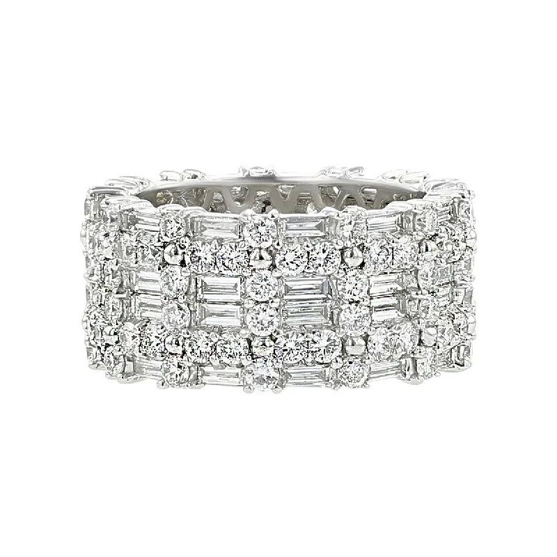 Women’s wedding ring set with engagement ring-6.76-Carat Diamond 18K White Gold Eternity Ring