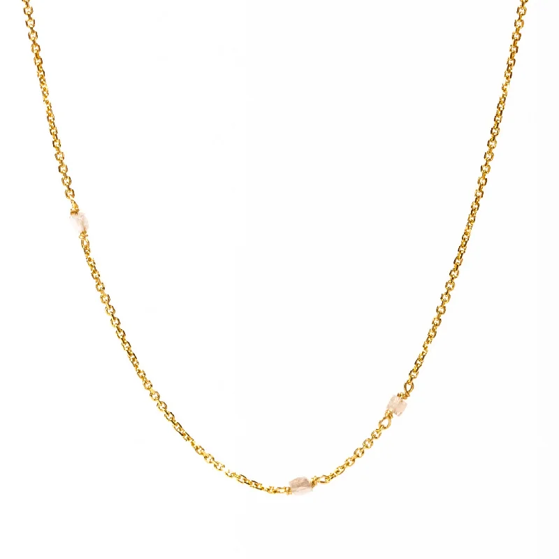 Women’s rose gold necklace-<!--NK776-->slinky random diamond necklace