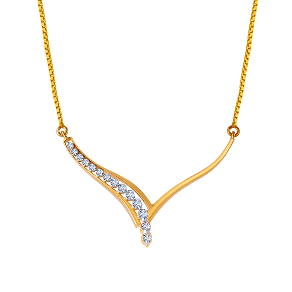 Women’s pendant necklace-18k Delicate Diamond And Gold Necklace