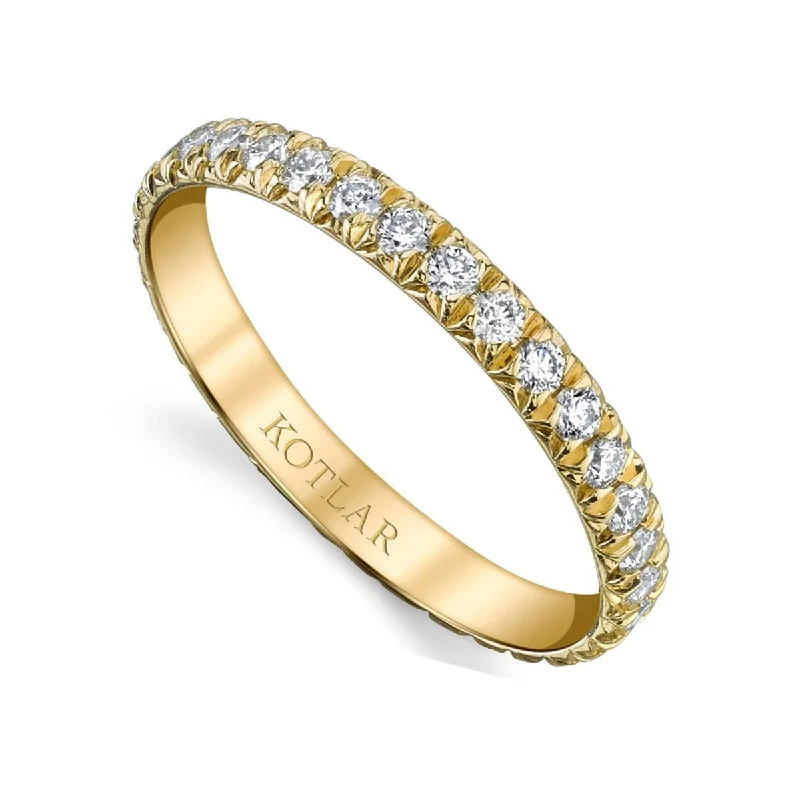 Women’s diamond engagement ring-French Cut Artisan Pave Diamond Band