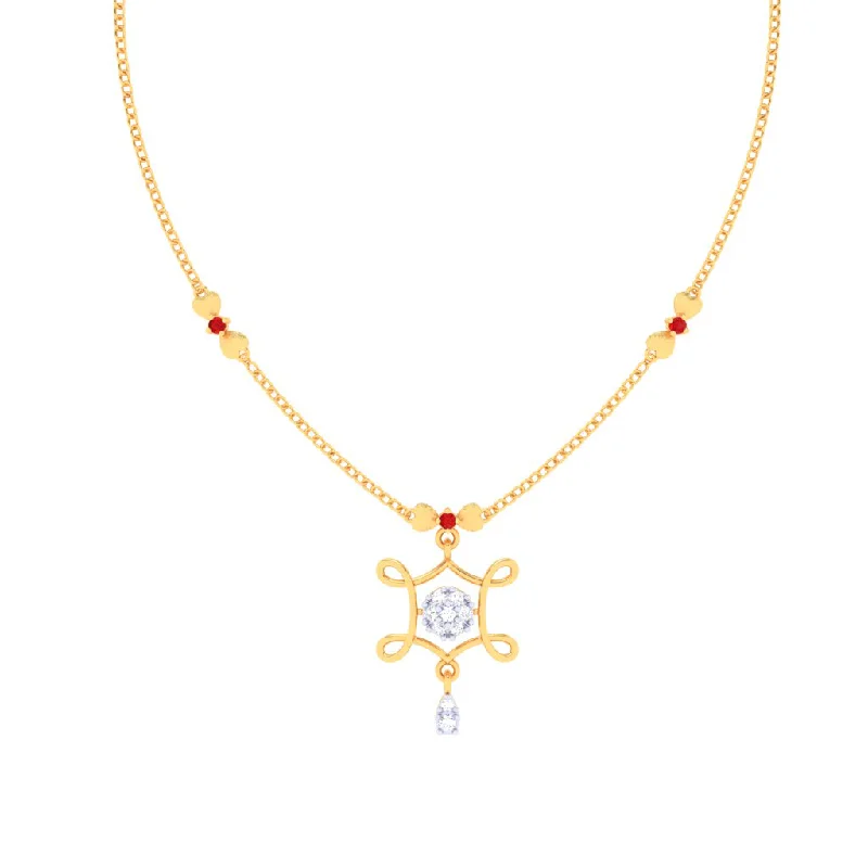 Women’s wedding necklace-Charming 18k Gold And Diamond Necklace From Pc Chandra Diamond Collection