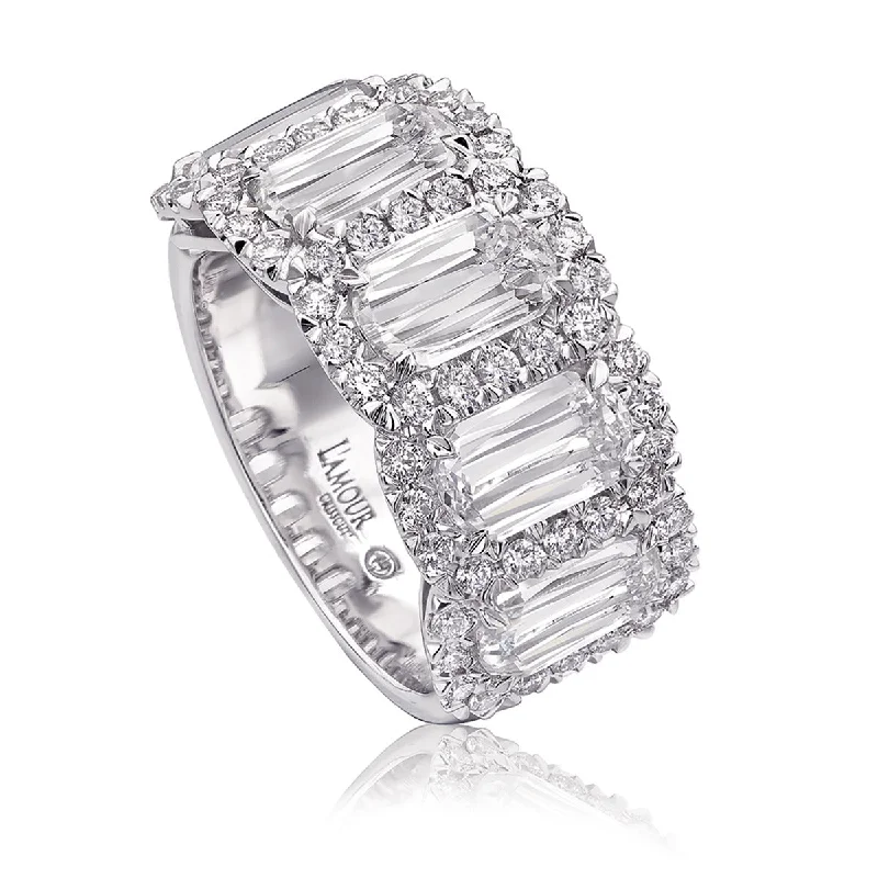 Women’s emerald-cut engagement ring-L'Amour Crisscut Diamond Anniversary Band