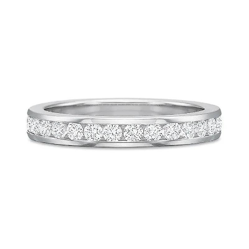 Women’s stackable engagement ring-Full Round Diamond Channel-Set Eternity Band