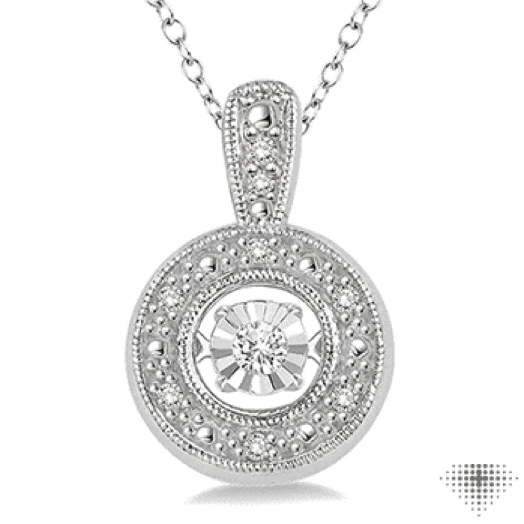 Women’s butterfly pendant necklace-1/10 Ctw Diamond Emotion Pendant in Sterling Silver with Chain