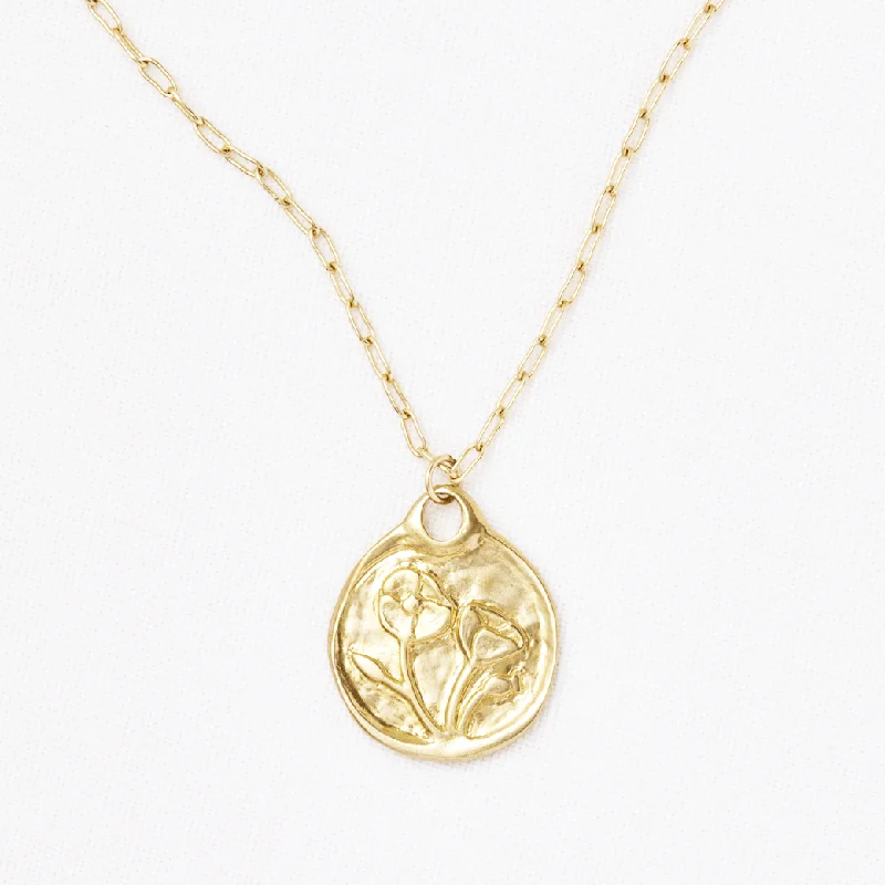 Women’s cross necklace-Poppy Medallion necklace