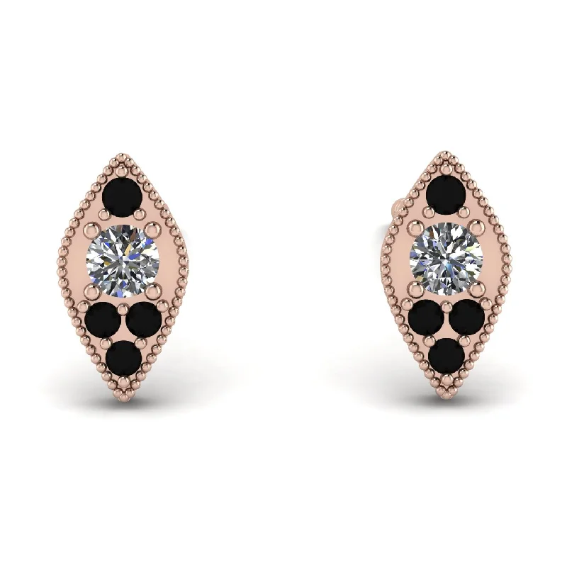 Women’s bridal earrings-Milgrain Marquise Diamond Earrings - Faye No. 32