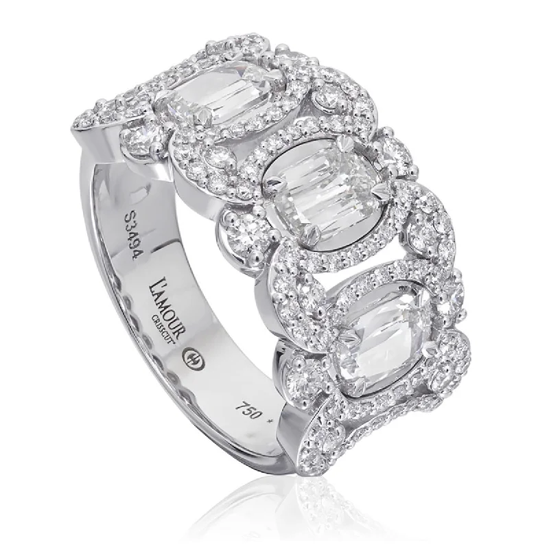 Women’s minimalist engagement ring-L'Amour Crisscut Diamond Anniversary Band