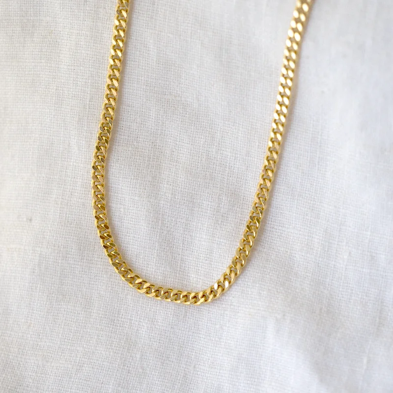 Women’s pendant necklace-Chunky Hollow Curb Chain Necklace