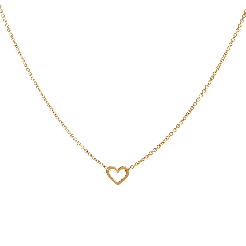 Women’s vintage gold necklace-<!--NK889-->wee heart necklace