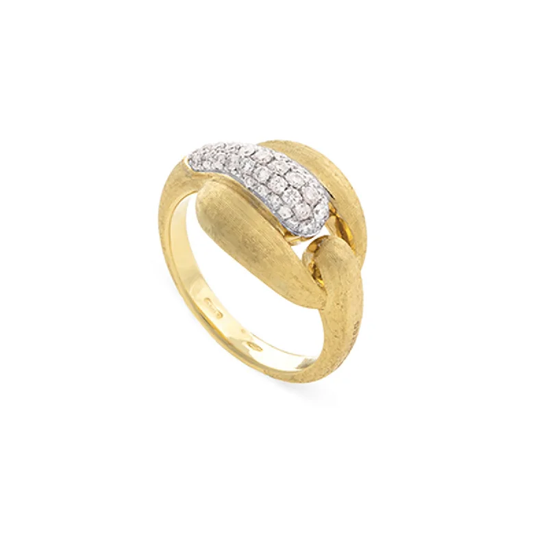 Women’s high-end engagement ring-18K Yellow Gold and Diamond Link Ring