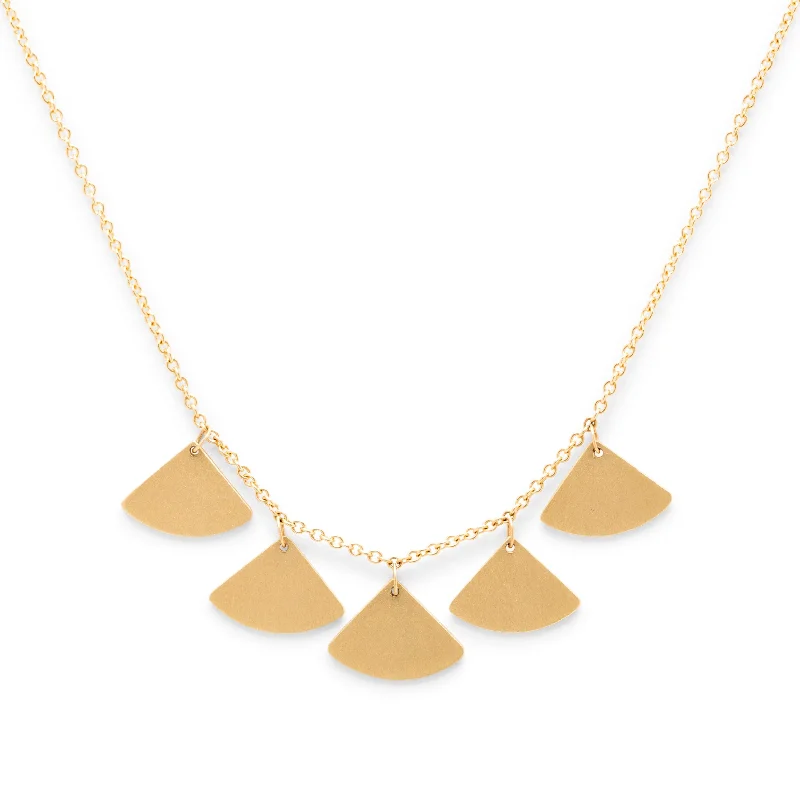 Women’s multistrand necklace-<!--NK974--> ginkgo bold 5 leaf necklace