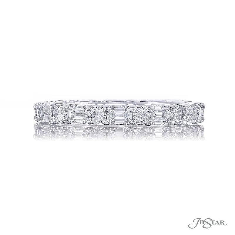 Women’s twisted engagement ring-Emerald-cut and Round Diamond Eternity Band