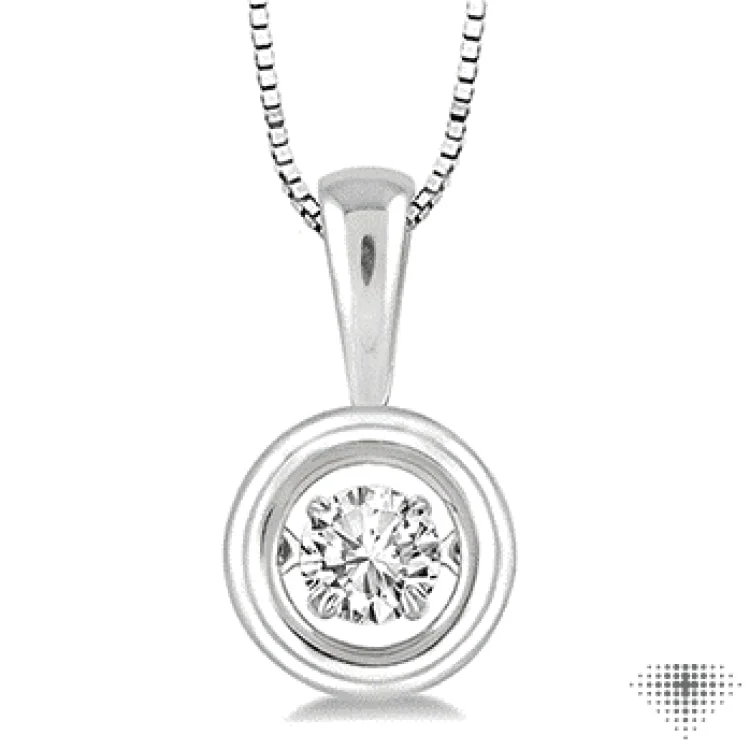 Women’s multistrand necklace-1/5 Ctw Diamond Emotion Pendant in 14K White Gold with Chain