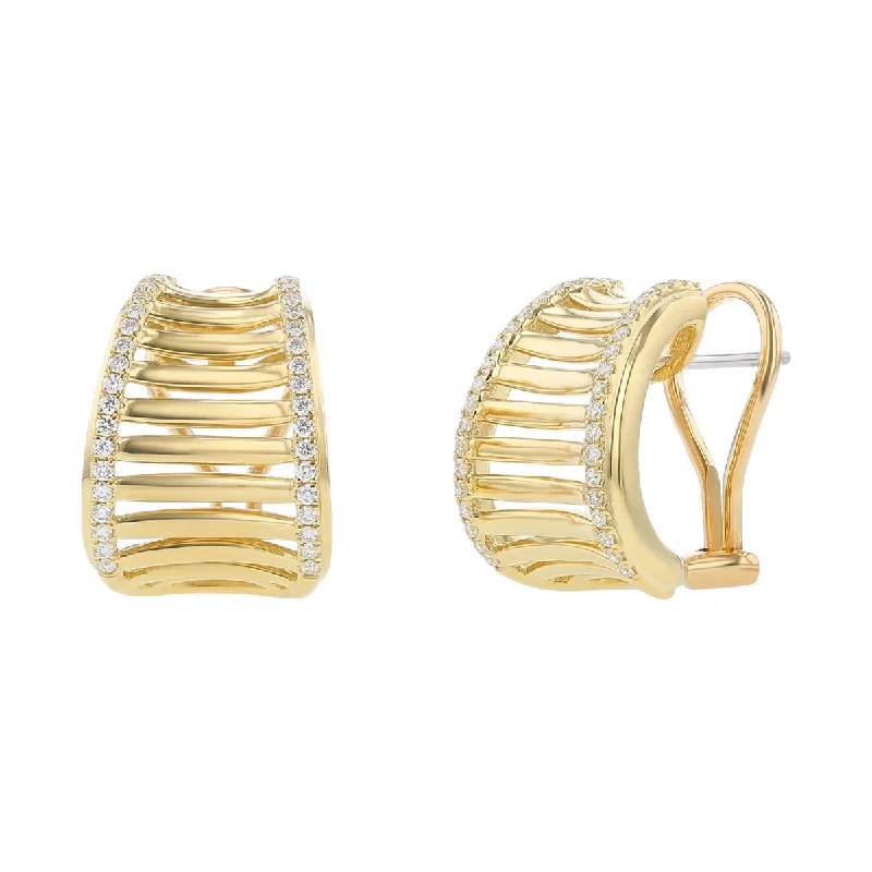 Women’s vintage stud earrings-Birdcage Diamond Earrings in 18K Yellow Gold