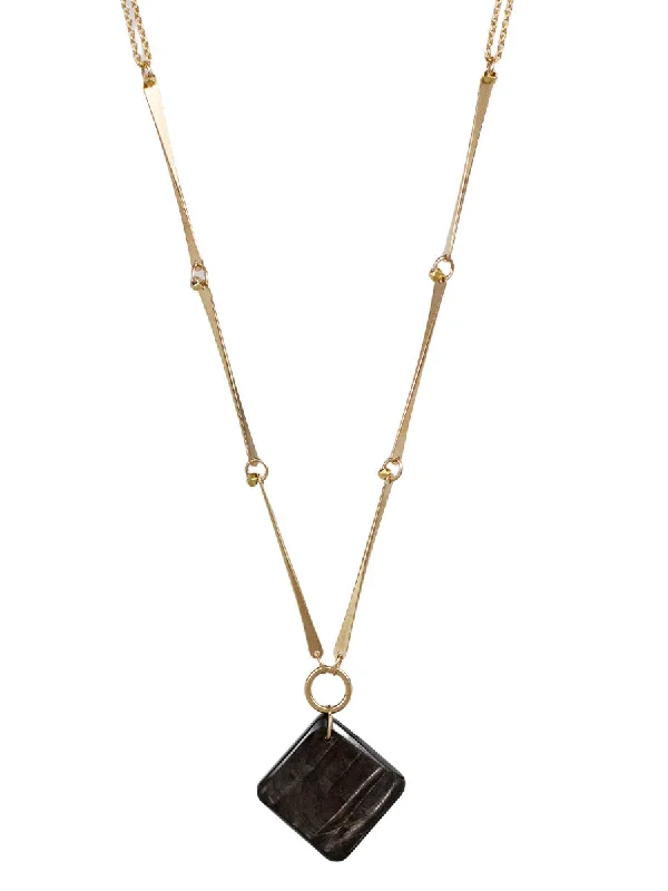 Women’s long necklace-VIDA NECKLACE HYPERSTHENE