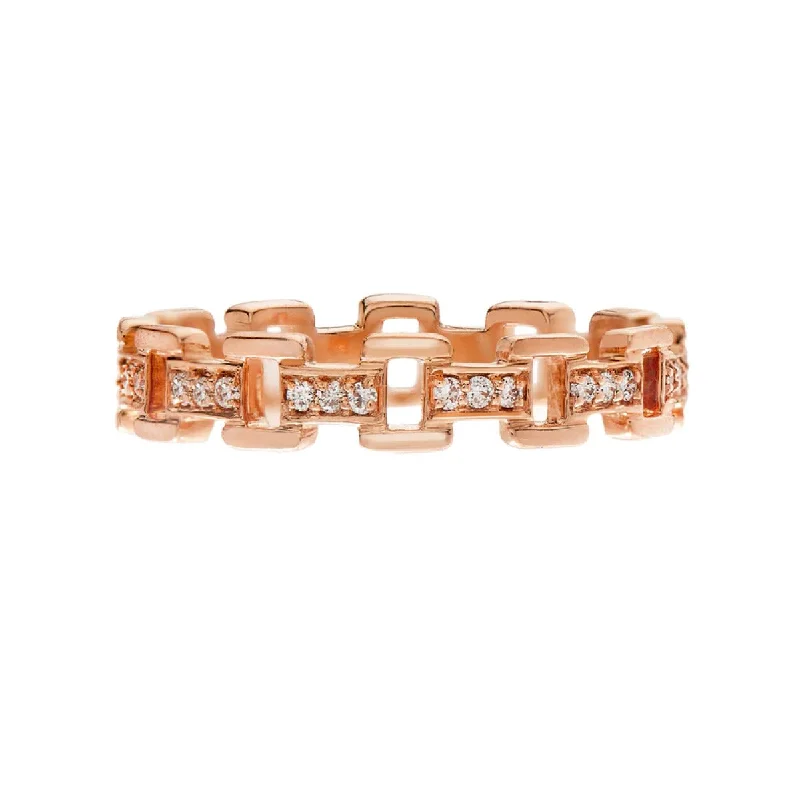 Women’s ruby engagement ring-Cesta Band with Diamonds in Rose Gold