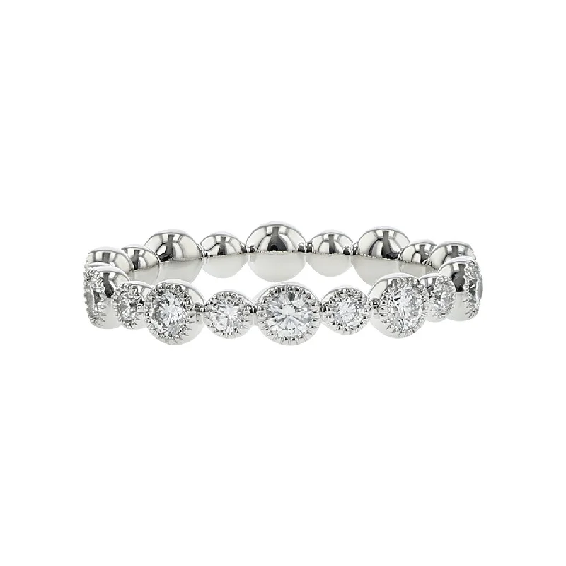 Women’s intricate diamond engagement ring-Contemporary Bezel-Set Diamond Eternity Band