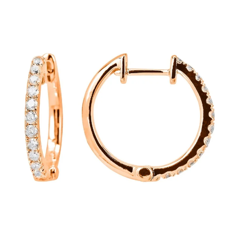 Women’s intricate hoop earrings-18KT GOLD 0.30 CTW DIAMOND HOOP EARRINGS