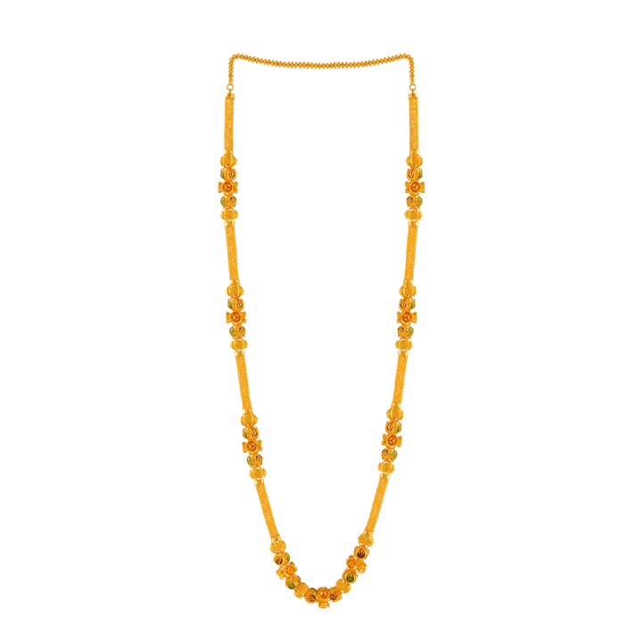 Women’s luxury necklace-Exquisite 22k Gold Moff Chain With Meenakari Detailing