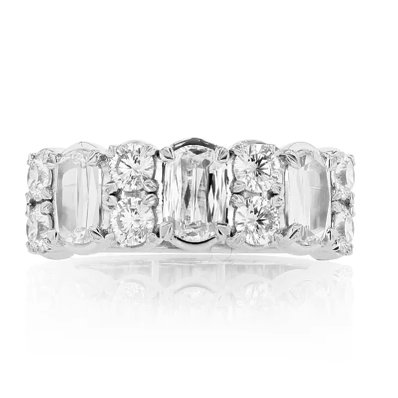 Women’s gold and diamond engagement ring-LAmour Crisscut Diamond Band