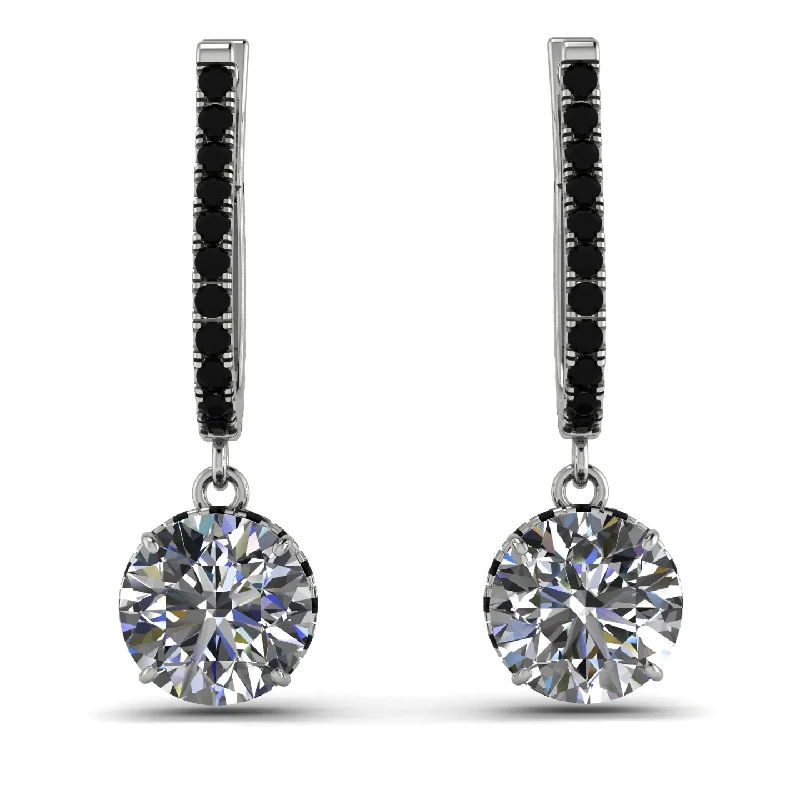 Women’s multi-colored earrings-Diamond Dangle Earrings With Hidden Halo - Adaline No. 33