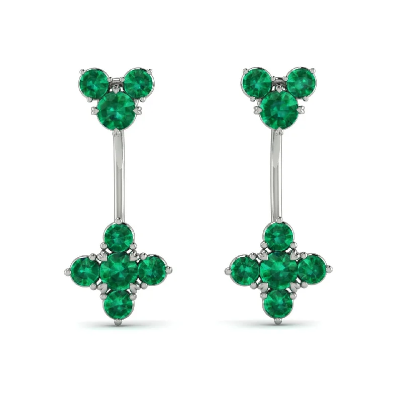 Women’s chunky earrings-Hanging Emerald Compass Earrings - Brittany No. 21