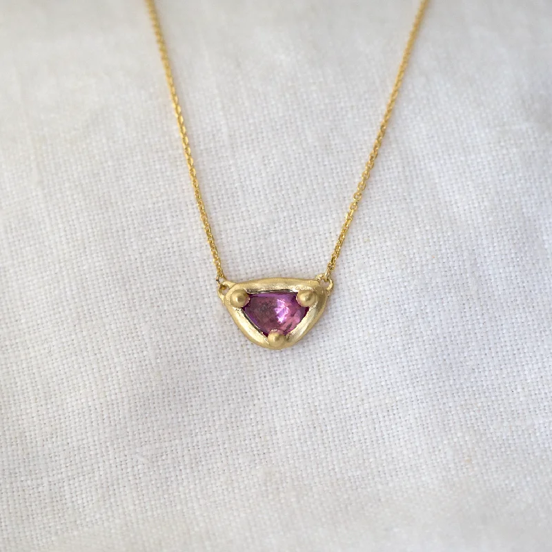 Women’s long-chain necklace-Pink Sapphire Dew Necklace