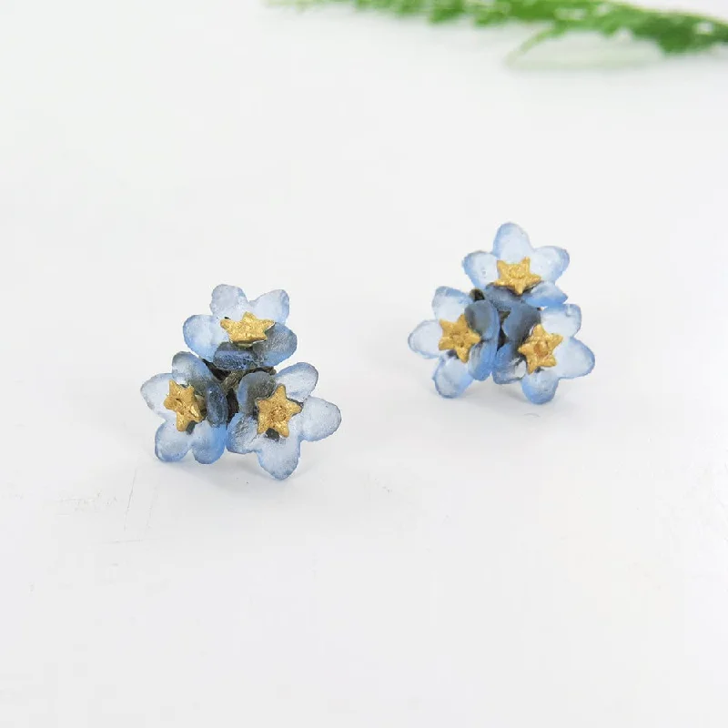 Women’s adjustable earrings-Forget Me Knot Three Flower Stud Earrings